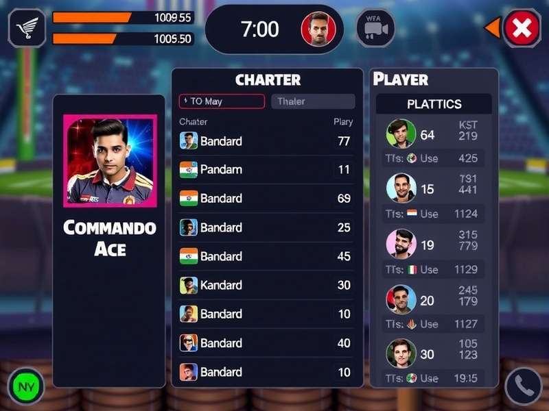Court Commando Ace character selection screen